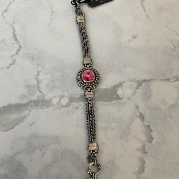 Magnolia and Vine Bronze/Silver-tone Bracelet with 3 Interchangeable Snaps - Picture 1 of 6